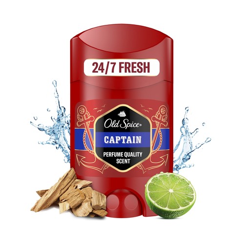 OLD SPICE Captain Desodorante en stick para hombres con acción anti manchas 2 x 50 ml.