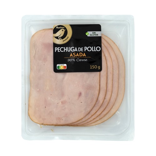 PRODUCTO ALCAMPO Collection Pechuga de pollo asada sabor ahumado, cortada en lonchas 150 g.