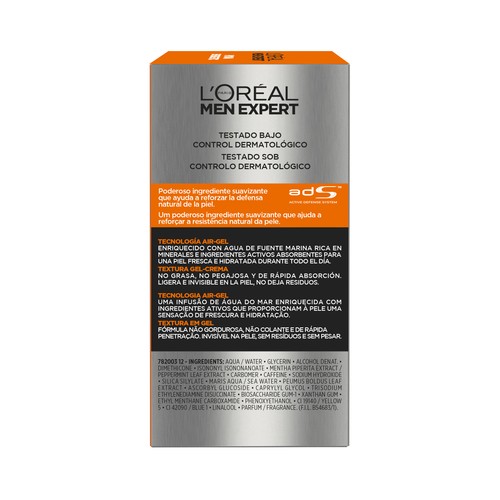 L´ORÉAL MEN EXPERT Gel hidratante anti-brillos para hombre L"ORÉAL MEN EXPERT Hydra energetic 50 ml.