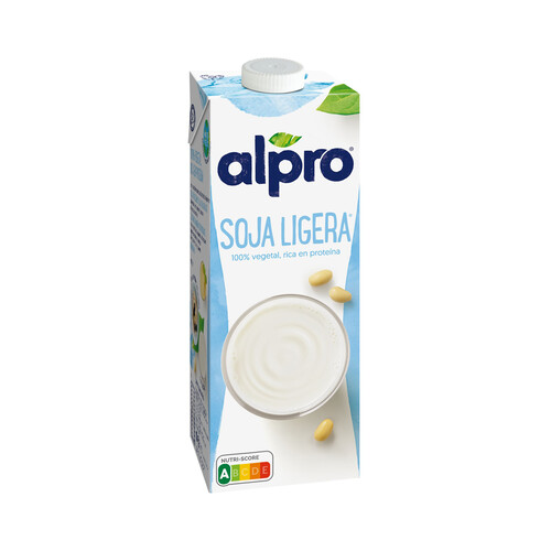 ALPRO Bebida de soja ligera enriquecida con calcio y vitaminas B2, B12 y D 6 x 1 l.