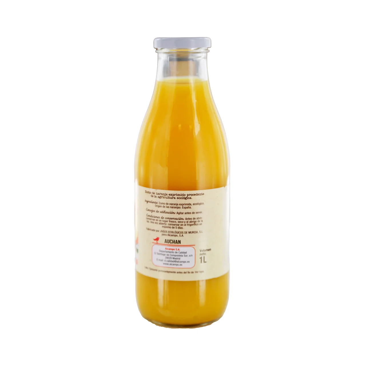 PRODUCTO ALCAMPO Bio Zumo de naranja exprimido procedente de agricultura ecológica bote 1 l.