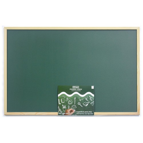 Pizarra verde para tiza, madera, 40x60cm, MKTAPE.