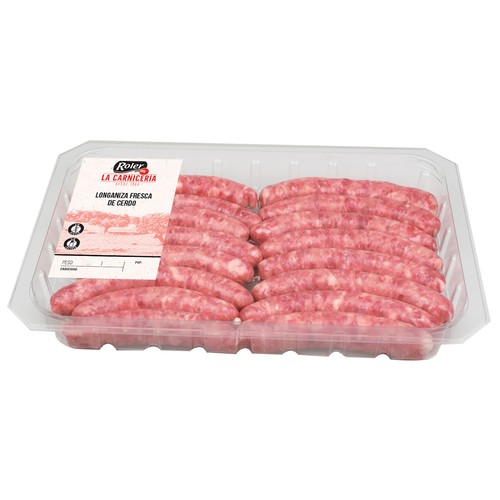 Bandeja de longanizas blancas de cerdo, elaboradas sin gluten ROLER Fresquísima 16 uds.