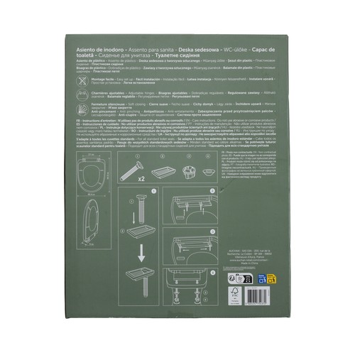 Tapa WC 36.5x44.5cm polipropileno caída lenta. ACTUEL