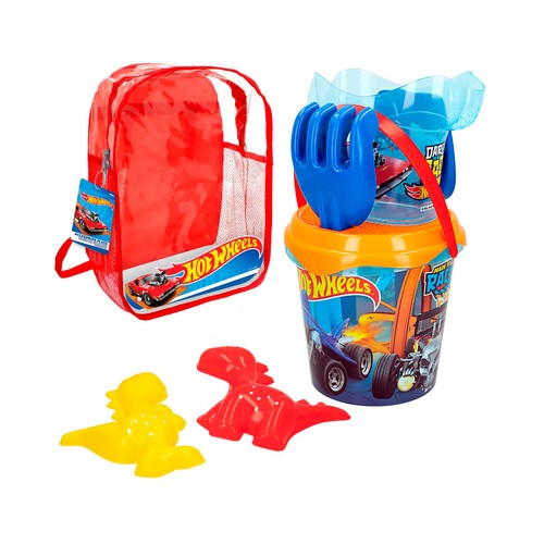 Mochila cubo playa IML D18cm. HOT WHEELS