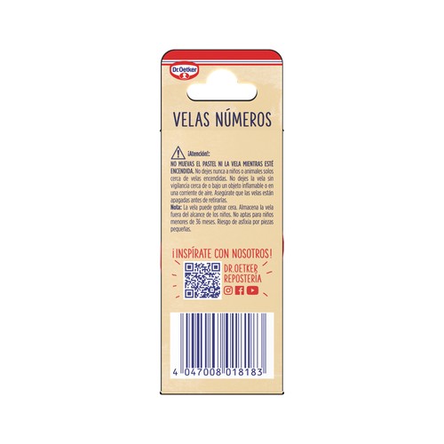 DR. OETKER Vela número seis, 1 uds.