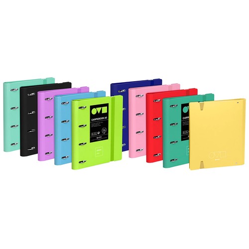 Carpeta de anillas, Carpebook 4O25 A5 Unequal Minimal, colores surtidos, GRAFOPLAS.