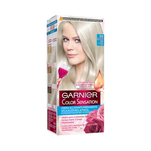 GARNIER Coloración permanente e intensa reutilizable para bol y pincel, tono S9 Rubio platino ceniza GARNIER Color sensation.