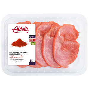 Imagen de Bandeja de pechuga de pavo fileteada y marinada al pimentón ALDELÍS