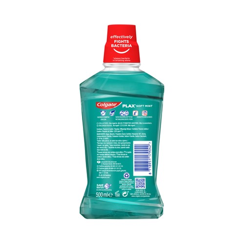 COLGATE Plax Enjuague bucal diario sin alcohol y con CPC, 500 ml.