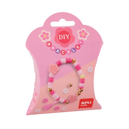 Set de pulseras, diseño flor rosa. APLI KIDS
