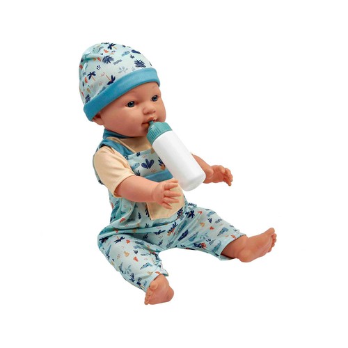 Muñeco Bebe 43 Cm Come y Hace Pipi Azul ONE TWO FUN ALCAMPO