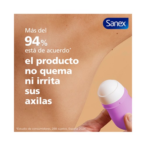 SANEX Dermo+ invisible Desodorante roll-on para mujer, antitranspirante hasta 72 horas 2 x 50 ml.