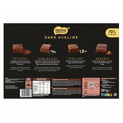 NESTLÉ Bombones dark sublime caja roja 291 gr.
