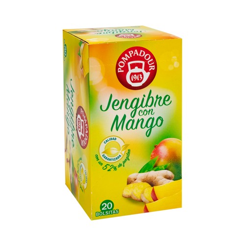 Infusión jengibre con mango POMPADOUR 45 g.
