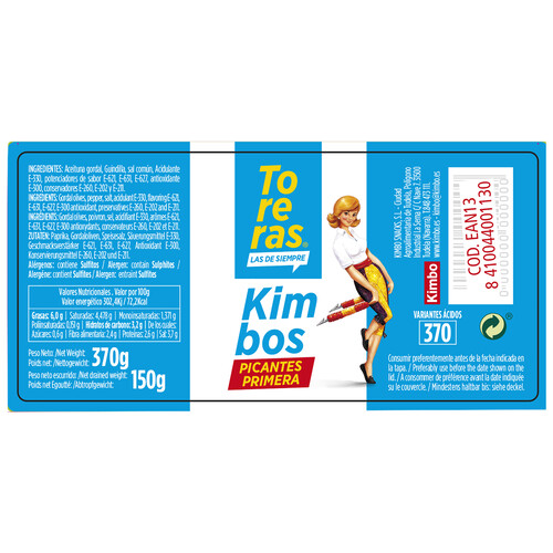 KIMBO Aceituna Gordal con guindilla KIMBO 150 g