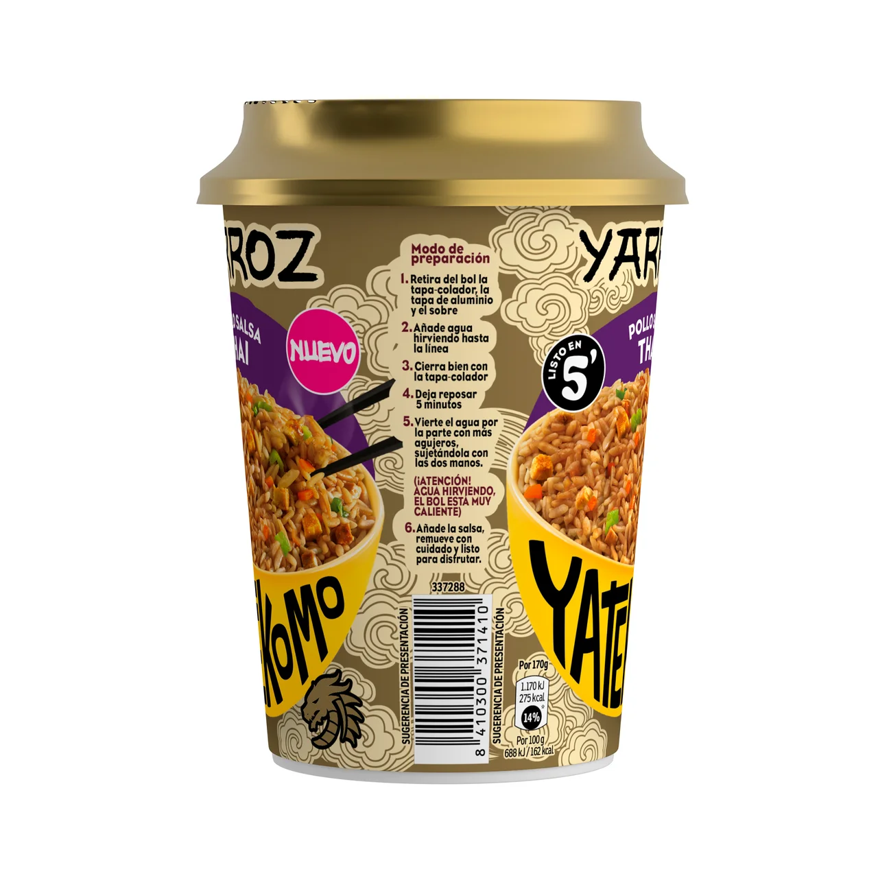 YATEKOMO Arroz precocido thai Gallina Blanca 83g