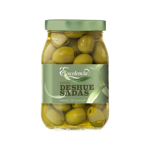 EXCELENCIA Aceitunas verdes manzanilla sin hueso 400 g.