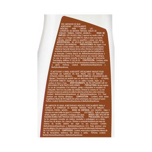 EKOSAN Limpiador jabonoso para madera y parquet EKOSAN 1,5 l.
