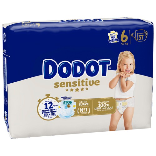 DODOT Sensitive Pañales para bebé talla 6 (+13 kg) 37 uds.