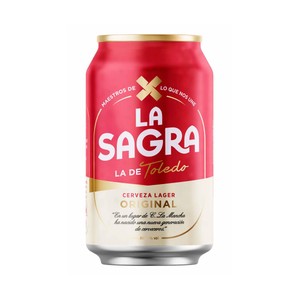 LA SAGRA Cerveza rubia Lager lata de 33 cl.