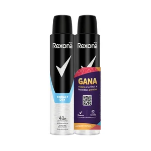 REXONA Men cobalt dry Desodorante en spray para hombre con efecto piel seca 2 x 200 ml.