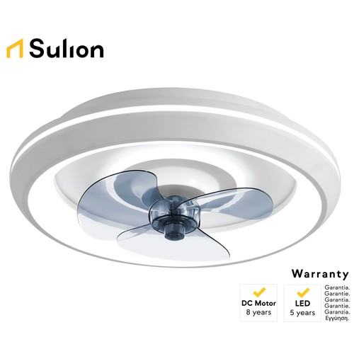 Ventilador de techo SULION HERB, diámetro 50cm, motor DC, mando a distancia, luz Led regulable.