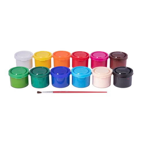 Lote de 10 botes de témpera de 40 cm cúbicos y de diferentes colores JOVI.