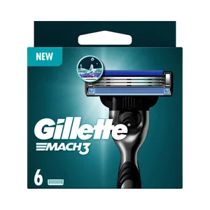 GILLETTE Mach 3 Recambio de cuchillas de 3 hojas para maquinillas de afeita 6 uds.
