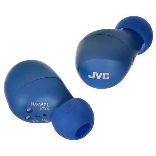 Auriculares Bluetooth intrauricular JVC HA-A6T-AU con estuche de carga, hasta 23 horas de autonomía, color azul..