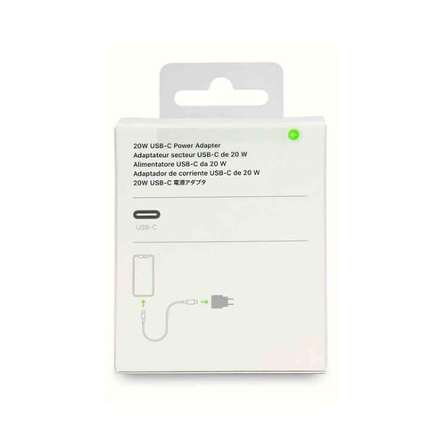 Cargador USB-C APPLE MHJE3ZM/A, 20W.