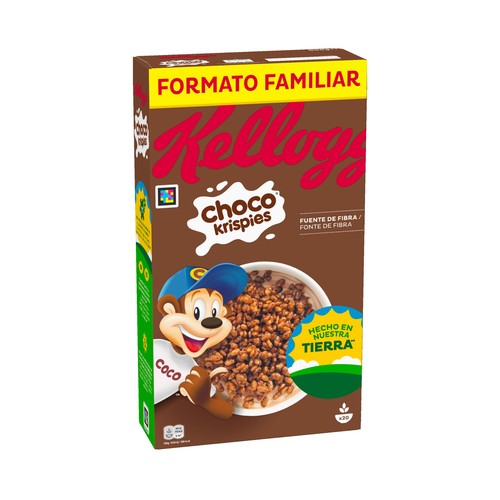 KELLOGG"S Choco Krispies Cereales de arroz tostado con sabor a chocolate 600 g.