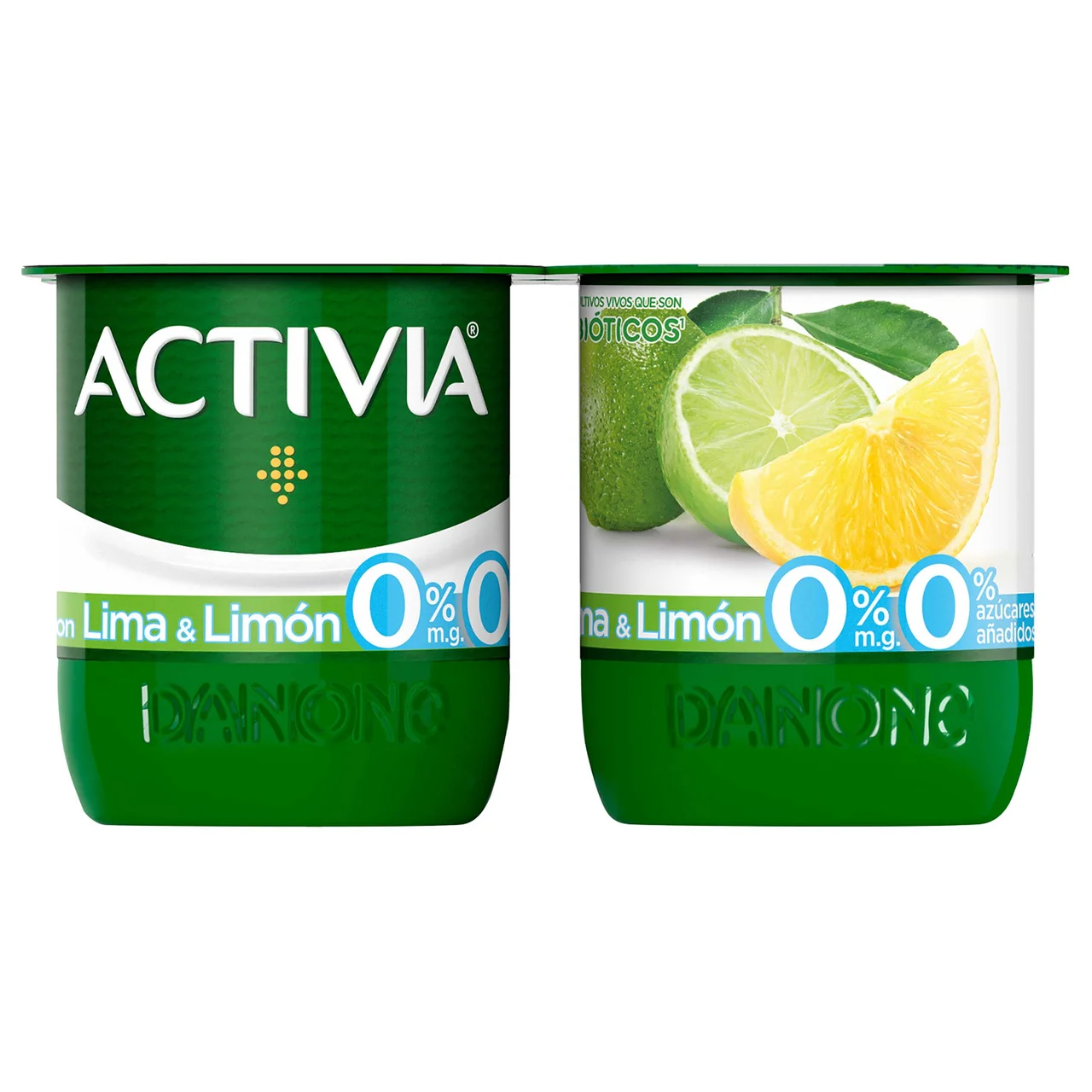 Bífidus desnatado (0% materia grasa) con trocitos de lima y limón de Danone 4 x 120 g.