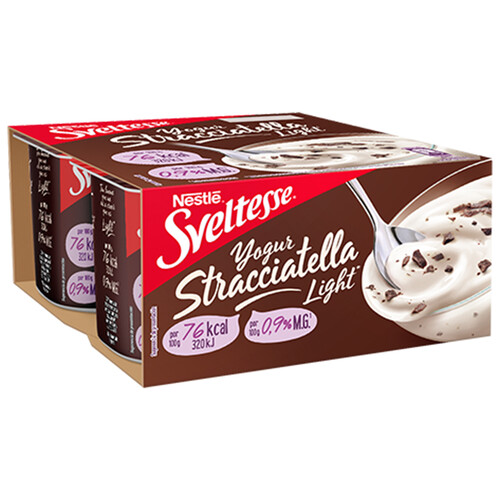 SVELTESSE Yogur desnatado con 0.9% materia grasa y sabor a stracciatella SVELTESSE Light de Nestlé 4 x 125 g.