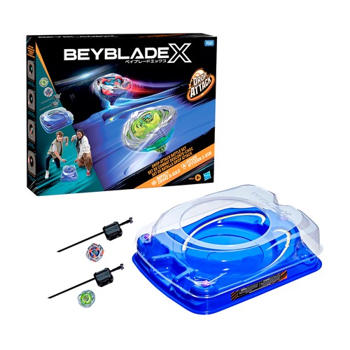 Beyblade X, Set de Batalla Drop Attack, combate 2 Peonzas con estadio +8 Años HASBRO