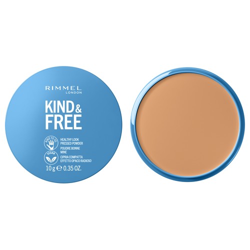 RIMMEL Kind & free tono 030 Medium Polvos compactos matificantes ligeros de larga duración y acabado mate.