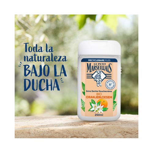 LE PETIT MARSEILIAIS Gel crema para baño o ducha extra suave, hidratante y nutritivo con flor de Azahar 250 ml.