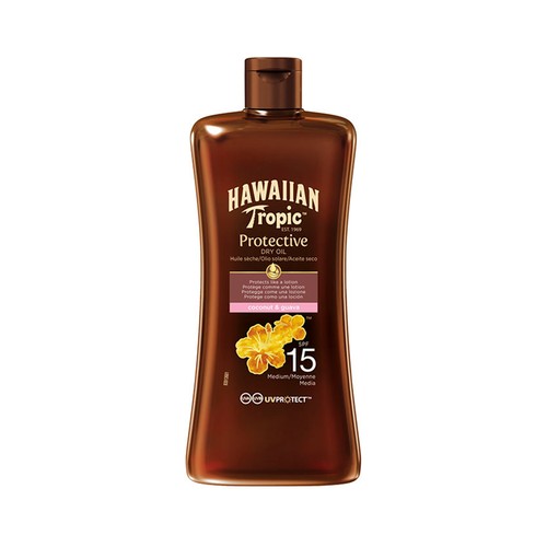 HAWAIIAN TROPIC Aceite solar seco con coco y guayaba y FPS 15 (medio) HAWAIIAN TROPIC Protective 100 ml.