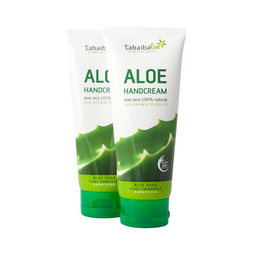 TABAIBA Crema de manos con aloe vera 100% natural TABAIBA 2 x 100 ml.