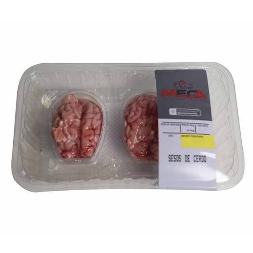 Bandeja con sesos de cerdo envasados en atmosfera protectora MECA 2 uds.