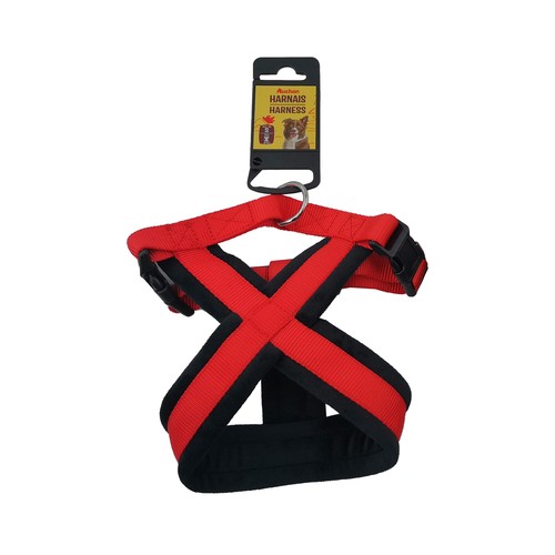 PRODUCTO ALCAMPO Arnés (1.5 cm) de color rojo, para perros de tamaño S 20 - 40 cm.