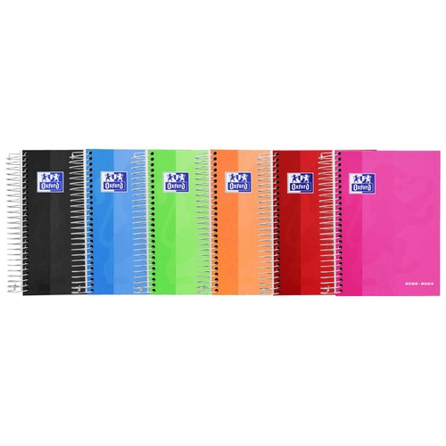 Agenda escolar A6 día por página, curso 2022/2023 con tapa extra dura, 304 páginas, varios colores, OXFORD SCHOOL.