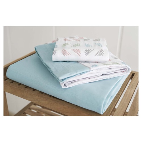 Alcampo Juego de sábanas estampado para cama de 105cm Polialgodón