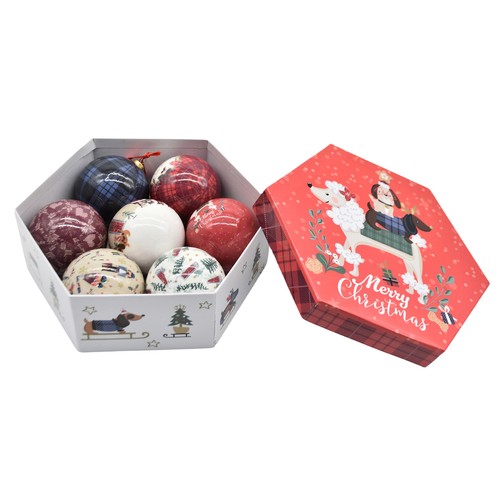 Set 7 Bolas de papel diseño Británico 7,8cm decoración para Árbol de Navidad, ACTUEL