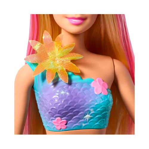 BARBIE Sirena Mágica Floreciente Muñeca Rubia +3 Años