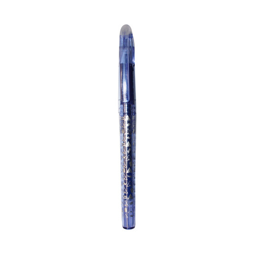 Bolígrafo tipo roller, punta mediana y grosor de 0.7 mm, con tinta gel borrable color azul PRODUCTO ALCAMPO.