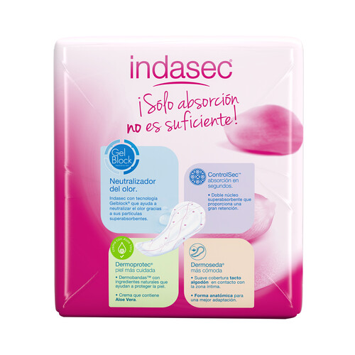 INDASEC Compresas de incontinencia extra para pérdida de orina leves a moderadas INDASEC Dermoseda 20 uds.