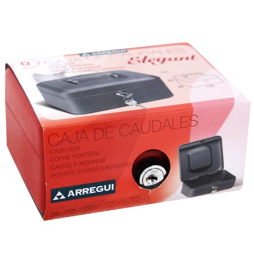 Caja de caudales con sistema de apertura y cierre de llave, 125x60mm. ARREGUI T0.