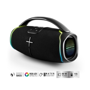 Imagen de Altavoz portátil Hyperbeat Energy System por batería, potencia 80 W, BLUETOOTH, color negro.
