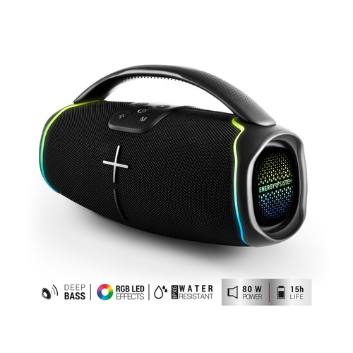 Altavoz portátil Hyperbeat Energy System por batería, potencia 80 W, BLUETOOTH, color negro..